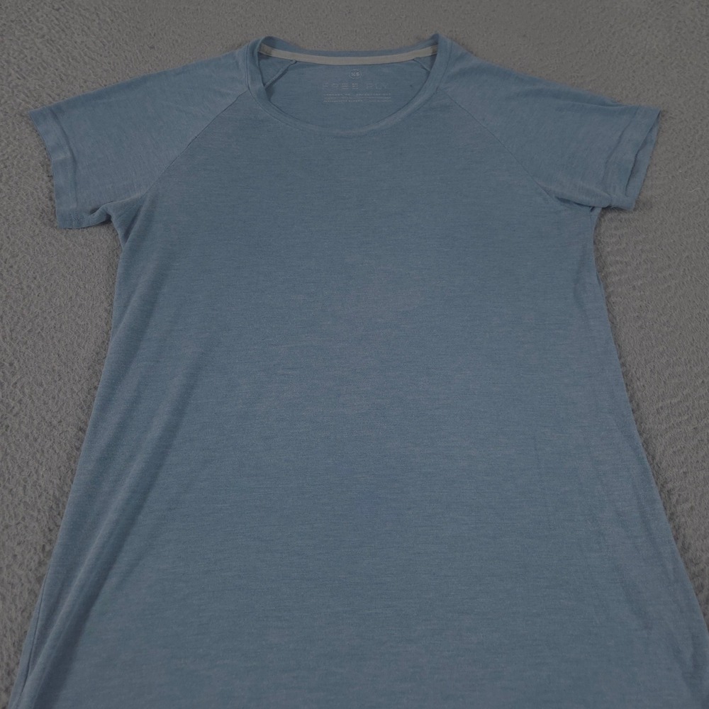 Free Fly Top Womens XS Blue Bamboo Lightweight Short Sleeve Raglan Performance